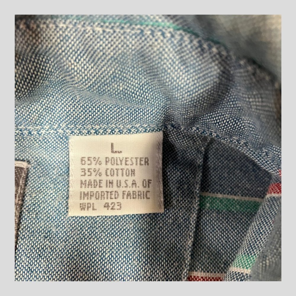 Vintage Levi's San Francisco Shirt Adult L Blue Striped button Down Men's - Picture 3 of 7
